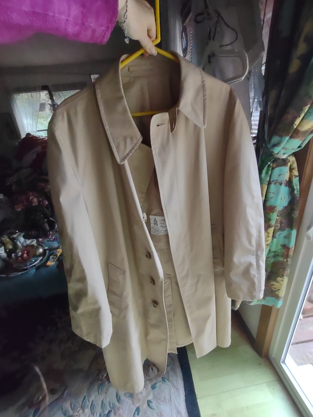 London Fog Beige Maincoat with Gold Logo Label